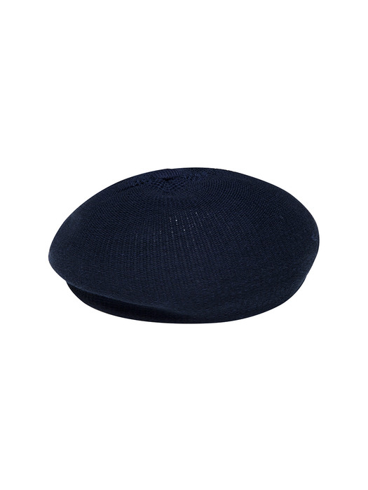 EMBROIDERY KNIT BERET navy