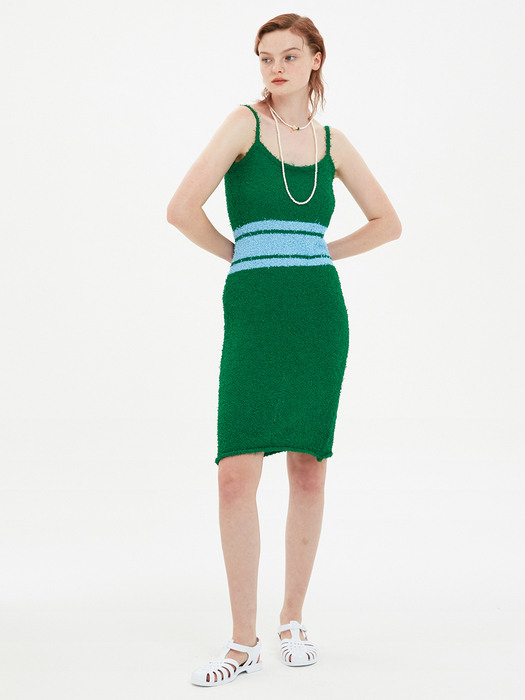Tail Yarn Knit Slip Dress / Watermelon