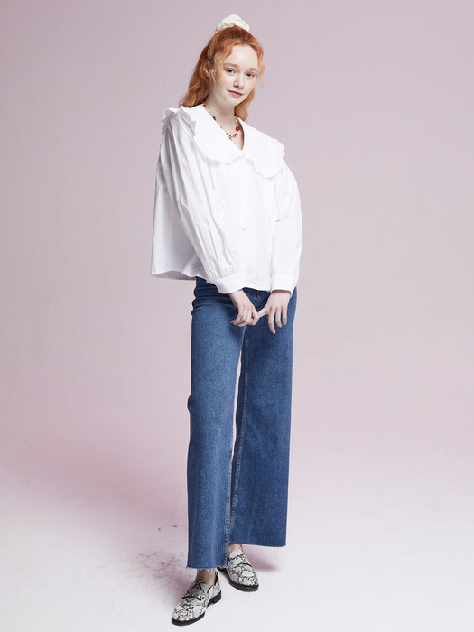 Cheery Frill Blouse White