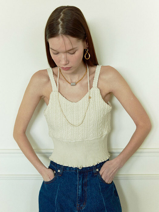 CABLE KNIT BUSTIER [IVORY]