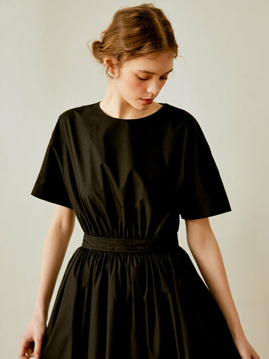 Soft cotton long dress (black)
