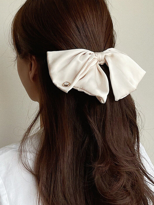 oar Cameo Big Ruffle Barrette [Ivory]