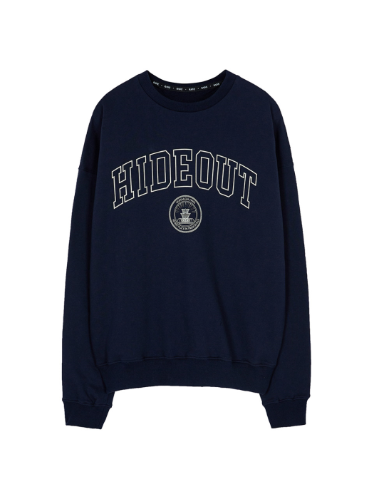 HIDEOUT Print Sweatshirt in Navy VW2SE115-23