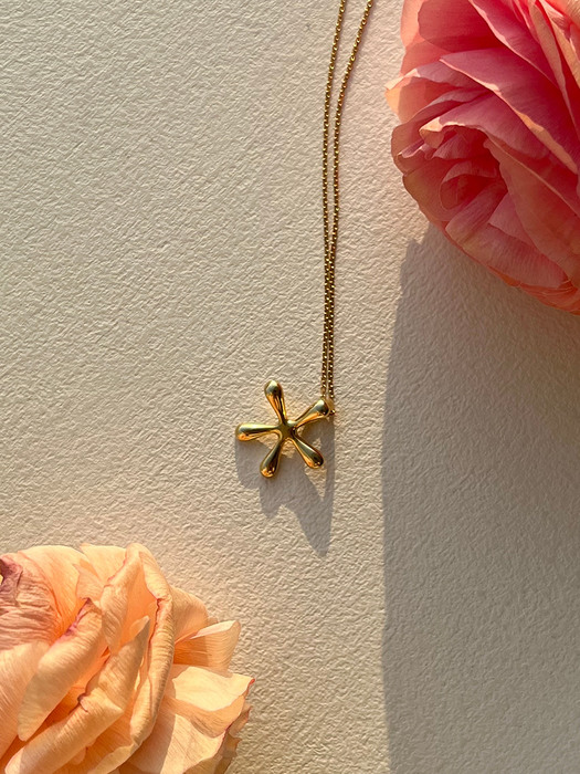 [silver925] flower necklace - gold