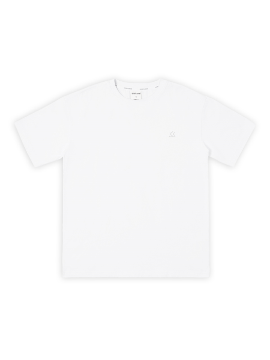 아이콘로고 스탠다드 핏 베이직 반팔 티셔츠 화이트