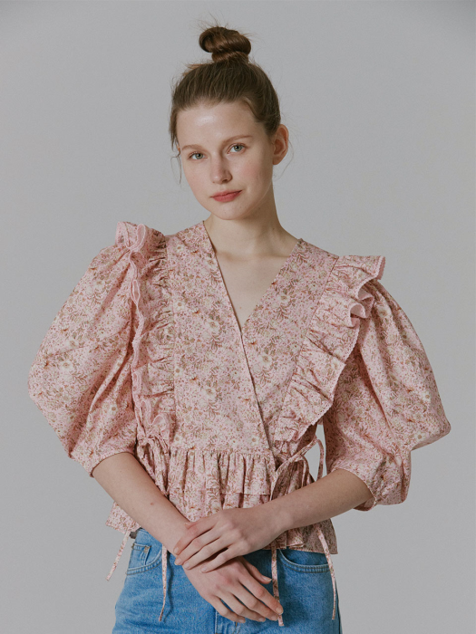 Rocha Lace Ruffled Blouse_Flower Pink