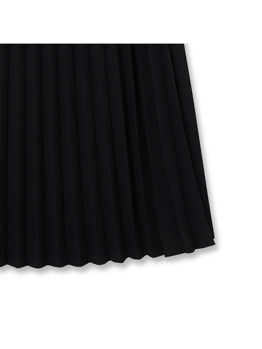 Women Pleats Maxi Skirt_Black