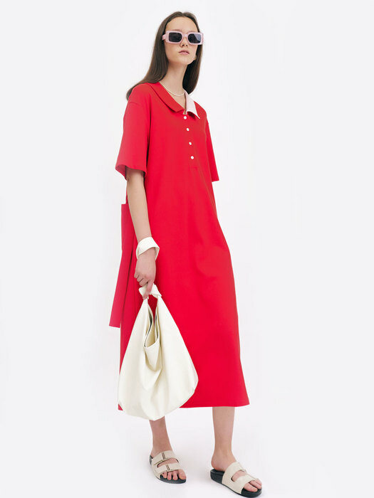 22 Summer_ Red Midi Polo Dress