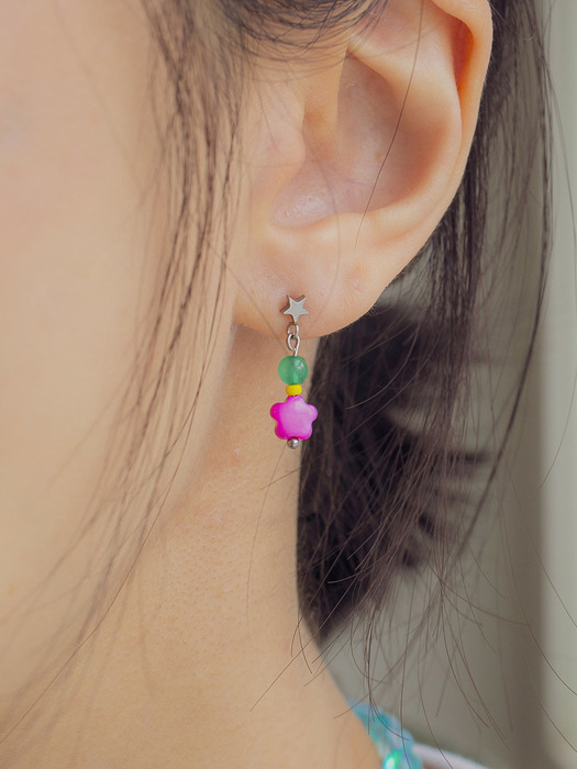 Summer gemstone surgical earring
