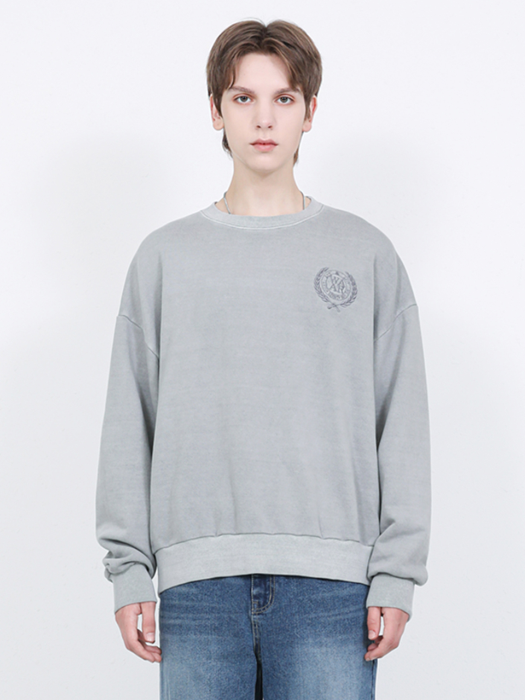 T015 PIGMENT OVER-FIT SWEAT SHIRT_GRAY