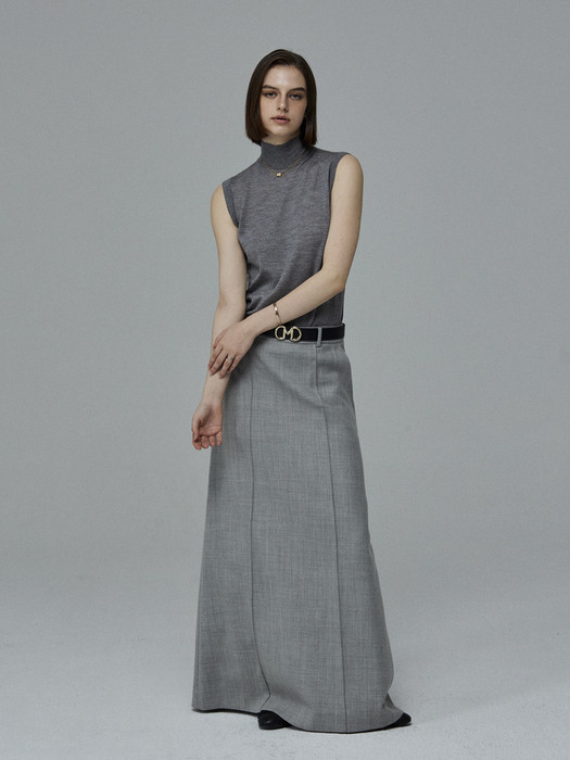 Low waist Pintuck Skirt Grey