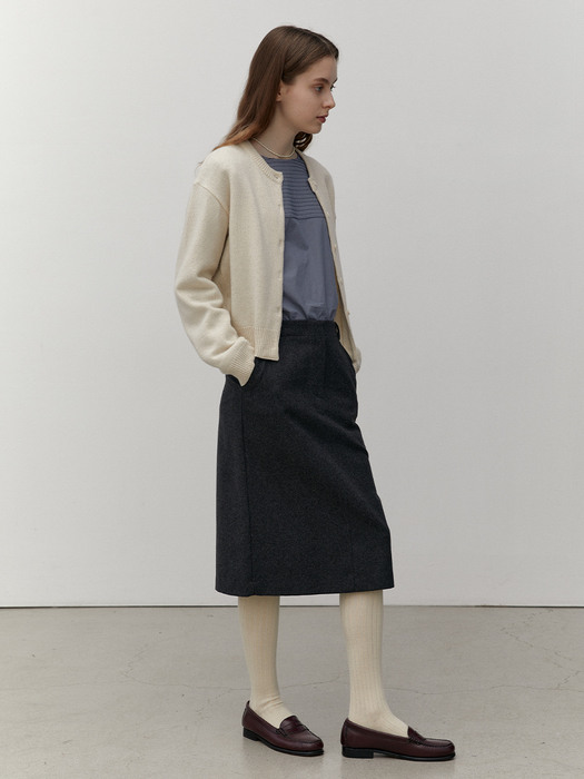 wool H skirt - charcoal