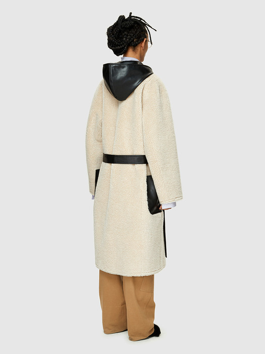 22FW SHEARING REVERSIBLE COAT - IVORY