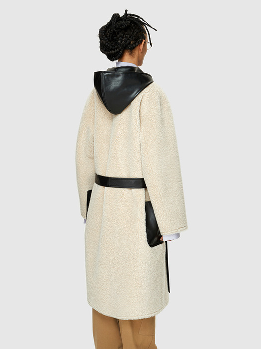 22FW SHEARING REVERSIBLE COAT - IVORY