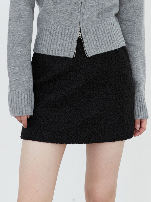 AD027 basic boucle shorts skirt (black)