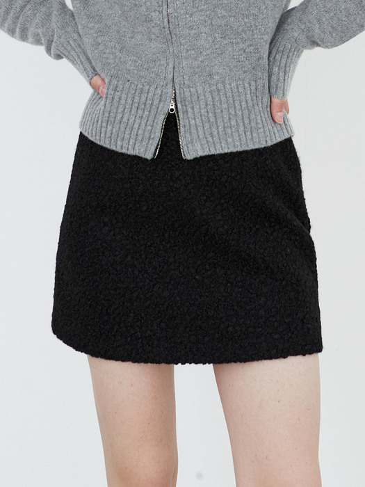 AD027 basic boucle shorts skirt (black)