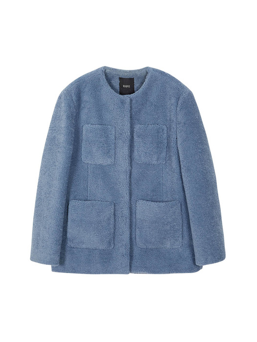 Fur Jacket in Blue VW2WJ100-22