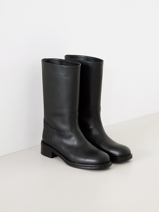 [AT22F16-1] modern midi boots_BK