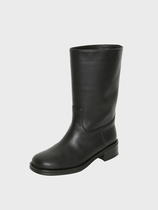 [AT22F16-1] modern midi boots_BK