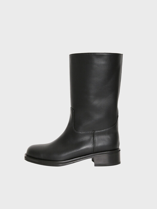 [AT22F16-1] modern midi boots_BK