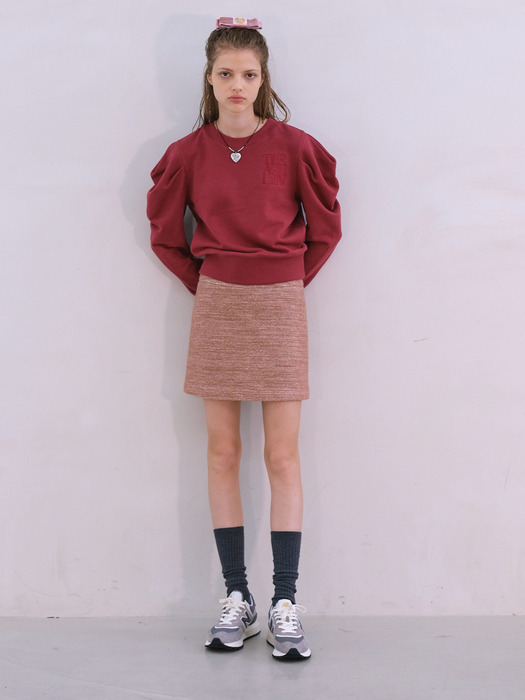 MINNIE WOO MINI SKIRT_DUSTY ROSE