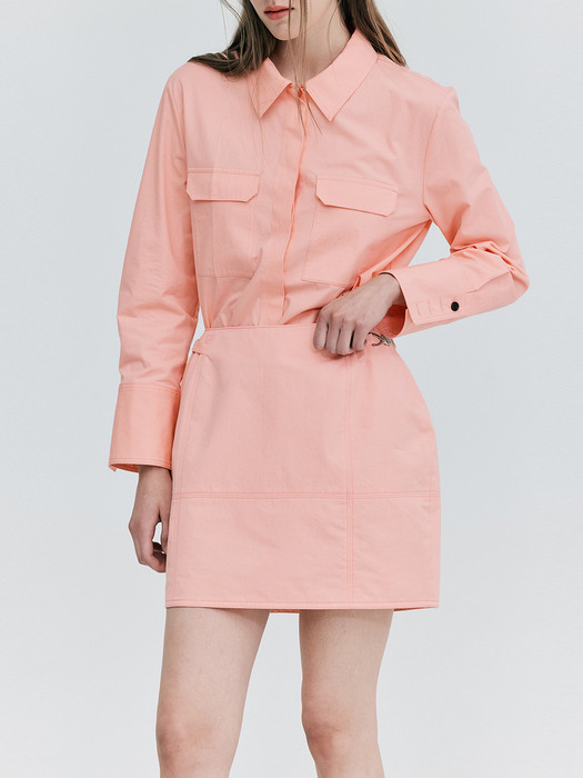 Cotton Mini Skirt_Pink