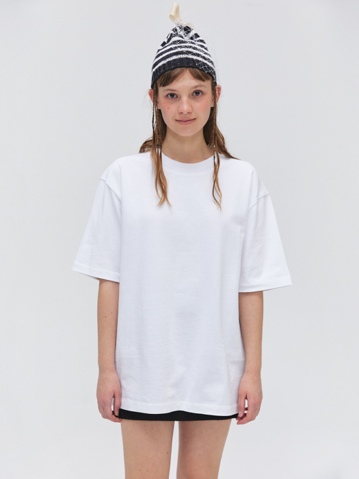 Oversized Half Sleeves T-shirt - White