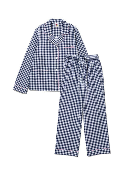 Gingham Pajama Set NAVY