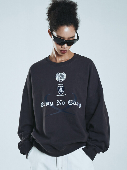 Double Rake Uniform Sweat Shirts - CHARCOAL