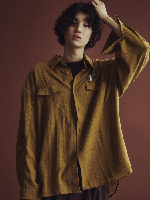 MARANG POCKET CHECK SHIRT_MUSTARD