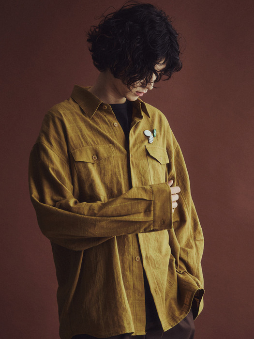 MARANG POCKET CHECK SHIRT_MUSTARD