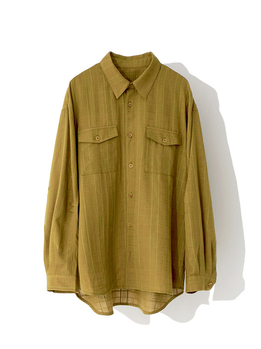 MARANG POCKET CHECK SHIRT_MUSTARD