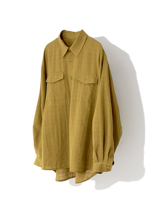 MARANG POCKET CHECK SHIRT_MUSTARD