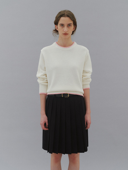 Darby Contrast Knit in Ivory