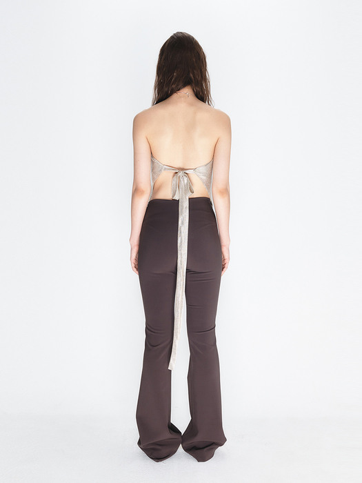 CUT-OUT TROUSER (BROWN)