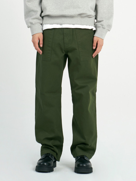 DEN1962 fatigue cotton pants wide fit (khaki)