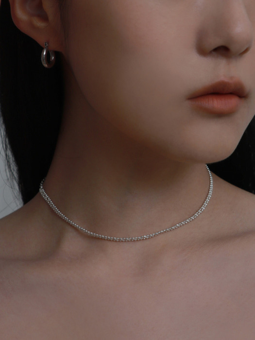 silver fleur necklace