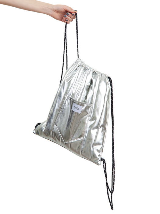 Metalic string backpack_Silver
