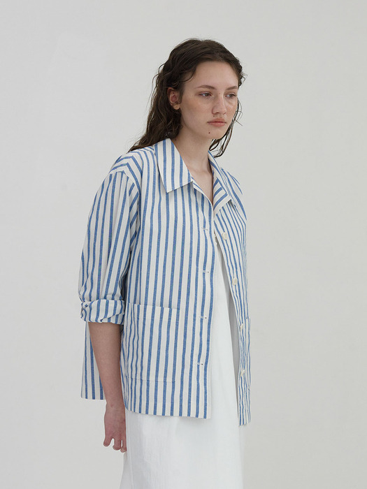 French cotton work jacket (Stripe)