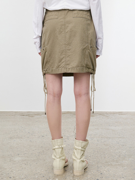 POCKET MIDDIE SKIRT, KHAKI BEIGE