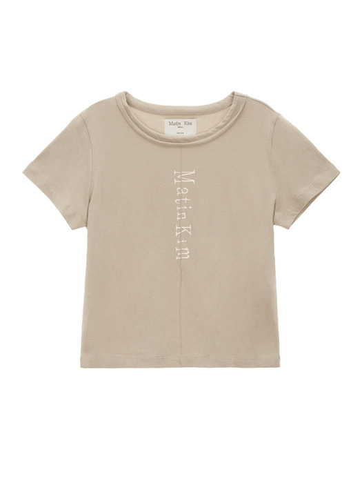 MATIN PINTUCK CROP TOP IN BEIGE