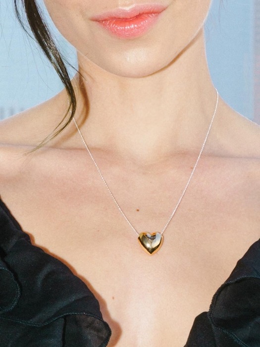 Gold Heart Necklace 925Silver