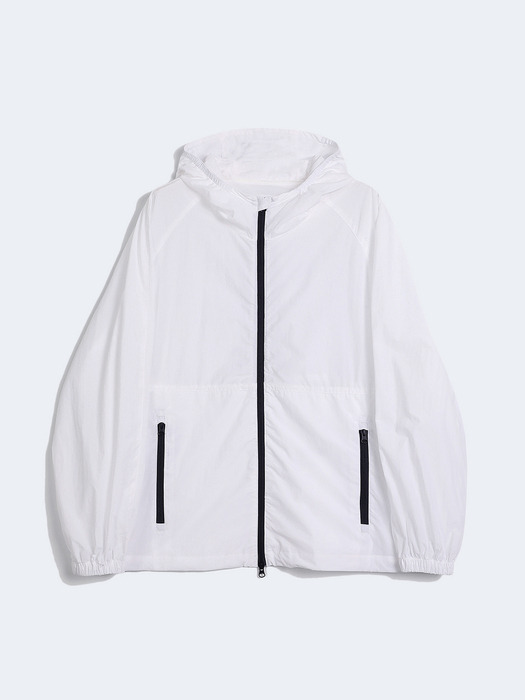 MATT NYLON HOODED JACKET (WHITE)