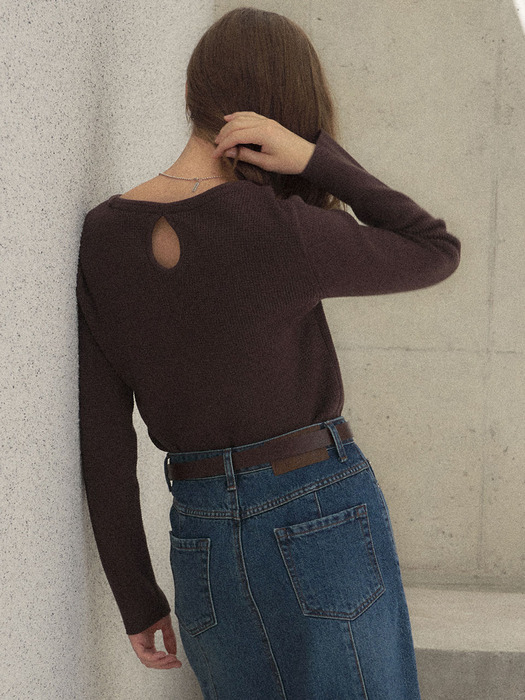 Back Key-hole Knit Top SK3AP324-93