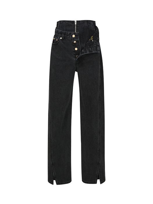 DOUBLE LAYERED JEANS (BLACK)