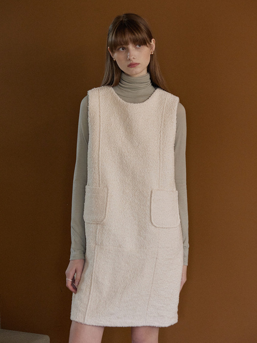 Calt wool mini pocket dress - ivory