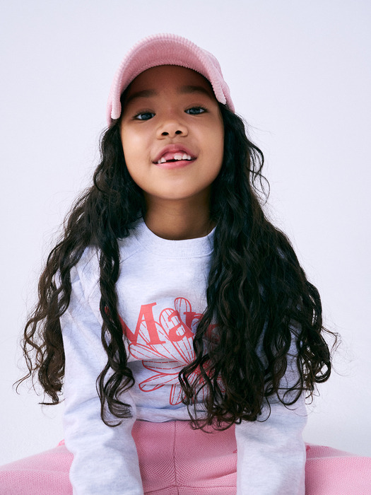 [마르디 메크르디 레쁘띠]KIDS SWEATSHIRT FLOWERMARDI_HEATHER CORAL [W CONCEPT]