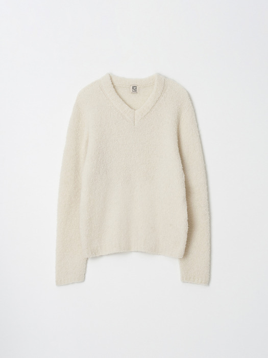 SOFT BABY ALPACA CASHMERE BOUCLE SEAMLESS KNIT TOP