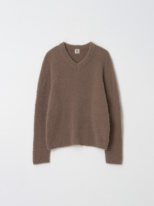 SOFT BABY ALPACA CASHMERE BOUCLE SEAMLESS KNIT TOP