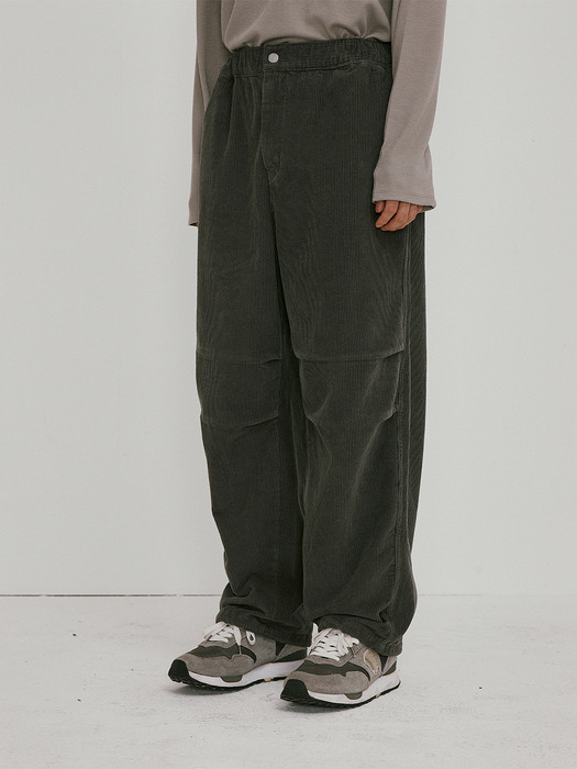 Washed corduroy pants (dark gray)